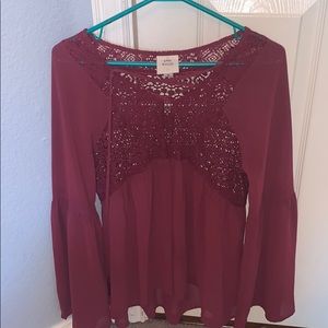 maroon blouse